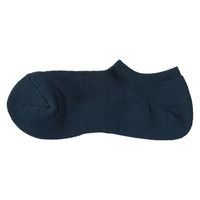 無印良品 メンズ 紳士 足なり直角 パイル編み スニーカーイン 無地 ２５～２７ｃｍ ネイビー 良品計画