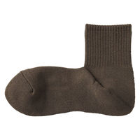 無印良品 メンズ 紳士 足なり直角 パイル編み ショート丈靴下 無地 ２５～２７ｃｍ ブラウン 良品計画