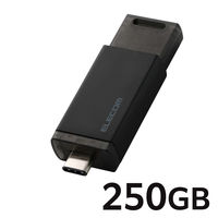 SSD 外付け 250GB USB3.2 Gen2 ノック式 高速 耐衝撃 ブラック ESD-ESK0250GBK エレコム 1個（直送品）