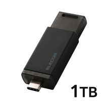 SSD 外付け 1TB USB3.2 Gen2 ノック式 高速 耐衝撃 ブラック ESD-ESK1000GBK エレコム 1個（直送品）