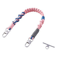 スマホストラップ 編みロープタイプ ハンドストラップ 手首 落下防止 携帯ストラップ ピンク P-STHKNPN エレコム 1個（直送品）