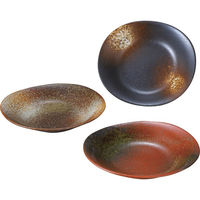 山正各務陶器 和風楕円カレー皿3枚セット 25-6366-536 1箱（直送品）