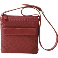 オフィススリーワークス 良品工房 日本製牛革編みこみショルダーバッグ 25-6368-904 1箱（直送品）