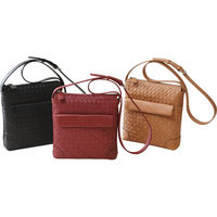 オフィススリーワークス 良品工房 日本製牛革編みこみショルダーバッグ 25-6368-890 1箱（直送品）