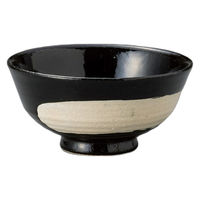 アースモス 刷毛目飯碗(小)(黒) tri-311364751 1セット(5個入)（直送品）