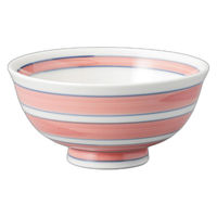 アースモス あいぼりー二色ライン汁椀(赤) tri-311364823 1セット(5個入)（直送品）