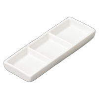 アースモス 白マット細三品皿 tri-311967538 1セット(5個入)（直送品）