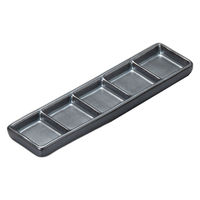 アースモス 黒マット細五品皿 tri-311967540 1セット(5個入)（直送品）