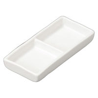 アースモス 白マット細二品皿 tri-311967539 1セット(5個入)（直送品）