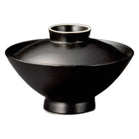 アースモス 瀬戸黒蓋付大茶 tri-312964013 1セット(1個入)（直送品）