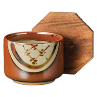 アースモス 茶益子丸紋蓋付飯器 tri-314963828 1セット(5個入)（直送品）