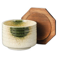 アースモス 粉引グリーン吹蓋付飯器 tri-315163915 1セット(5個入)（直送品）