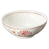 アースモス 粉引赤絵花7.0麺鉢 tri-315266307 1セット(5個入)（直送品）