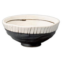 アースモス 白と黒のストライプ飯碗 tri-315365912 1セット(5個入)（直送品）