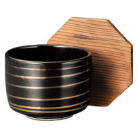 アースモス 金筋ゆず黒蓋付飯器(組) tri-316463814 1セット(5個入)（直送品）