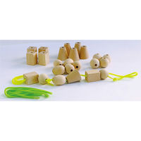 DLM 木のひも通し 1セット(ビーズ4種×各6個)（直送品）