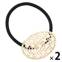 プチパール付きヘアゴム ゴールド 1セット（1個×2） LAKOLE/ラコレ