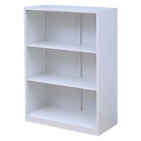YAMAZEN スチール収納 書庫 オープン 3段 幅800×奥行400×高さ1130mm ホワイト 1台（取寄品）
