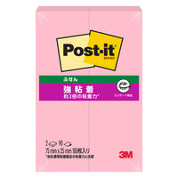 スリーエム(3M) ポストイット ふせん 付箋 強粘着 ノート 75mm×25mm ポジティブリィピンク 500SS-PPK 1パック（2冊）×3