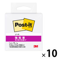 スリーエム(3M) ポストイット ふせん 付箋 強粘着 ノート 75mm×75mm ホワイト 654SS-W 1セット（1冊×10）
