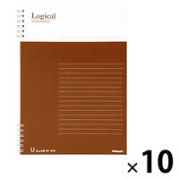 ナカバヤシ FSC-MX ロジカルWリングノート B5 U罫タテ40枚 NW-B501U/COC 1セット(1冊×10)