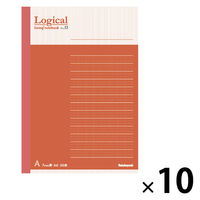 ナカバヤシ FSC-MX ロジカルノートA6 A罫50枚 ピンク COC-ノ-A601A 1セット(1冊×10)