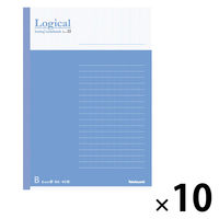 ナカバヤシ FSC-MX ロジカルノート B6 B罫40枚 ブルー COC-ノ-B601B 1セット(1冊×10)