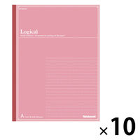 ナカバヤシ FSC-MX ロジカルノート B5ワイド A罫30枚 ピンク COC-ノ-B501WA 1セット(1冊×10)