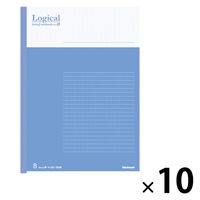 ナカバヤシ FSC-MX ロジカルノート B5 B罫100枚 ブルー COC-ノ-B5010B 1セット(1冊×10)