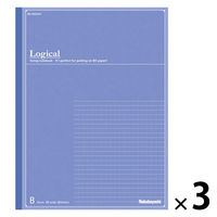 ナカバヤシ FSC-MX ロジカルノート B5ワイド A罫30枚 ブルー COC-ノ-B501WB 1セット(1冊×3)