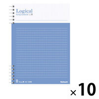 ナカバヤシ FSC-MX ロジカルWリングメモ A5タテ B罫50枚 COC-NW-A501TB 1セット(1冊×10)