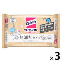 クイックルワイパー 立体吸着ウエットシート 無添加タイプ 1セット（12枚入×3パック） 花王