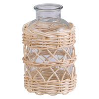 アビテ 花瓶 ラタンガラスボトル Sサイズ ガラス ホワイト 411402 1個（直送品）