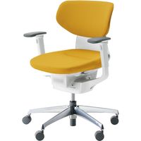 【組立設置込】コクヨ イング クッション ラテラル 可動肘 アルミ脚 ポリキャスター WH×オリーブイエロー 1脚（直送品）