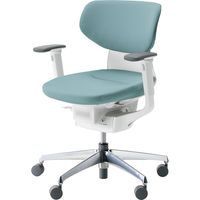 【組立設置込】コクヨ イング クッション ラテラル 可動肘 アルミ脚 ポリキャスター WH×アッシュターコイズ 1脚（直送品）