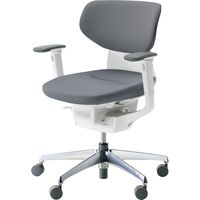 【組立設置込】コクヨ イング クッション ラテラル 可動肘 アルミ脚 ポリキャスター WH×ソフトグレー 1脚（直送品）