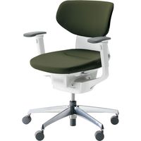 【組立設置込】コクヨ イング クッション ラテラル 可動肘 アルミ脚 ポリキャスター WH×ディープグリーン 1脚（直送品）