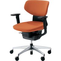 【組立設置込】コクヨ イング クッション ラテラル 可動肘 アルミ脚 ポリキャスター BK×ソフトテラコッタ 1脚（直送品）