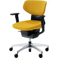 【組立設置込】コクヨ イング クッション ラテラル 可動肘 アルミ脚 ポリキャスター BK×オリーブイエロー 1脚（直送品）