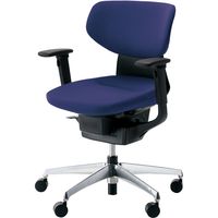 【組立設置込】コクヨ イング クッション ラテラル 可動肘 アルミ脚 ポリキャスター BK×ディープパープル 1脚（直送品）