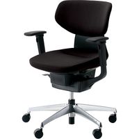 【組立設置込】コクヨ イング クッション ラテラル 可動肘 アルミ脚 ポリキャスター BK×ブラック 1脚（直送品）