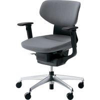 【組立設置込】コクヨ イング クッション ラテラル 可動肘 アルミ脚 ポリキャスター BK×ソフトグレー 1脚（直送品）