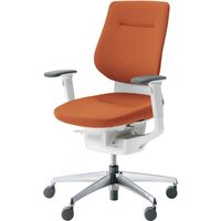 【組立設置込】コクヨ イング クッション バーチカル 可動肘 アルミ脚 ポリキャスター WH×ソフトテラコッタ 1脚（直送品）