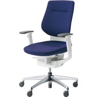 【組立設置込】コクヨ イング クッション バーチカル 可動肘 アルミ脚 ポリキャスター WH×ディープパープル 1脚（直送品）