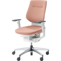 【組立設置込】コクヨ イング クッション バーチカル 可動肘 アルミ脚 ポリキャスター WH×アッシュピンク 1脚（直送品）
