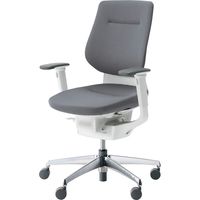 【組立設置込】コクヨ イング クッション バーチカル 可動肘 アルミ脚 ポリキャスター WH×ソフトグレー 1脚（直送品）