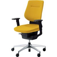 【組立設置込】コクヨ イング クッション バーチカル 可動肘 アルミ脚 ポリキャスター BK×オリーブイエロー 1脚（直送品）