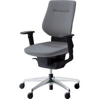 【組立設置込】コクヨ イング クッション バーチカル 可動肘 アルミ脚 ポリキャスター BK×ソフトグレー 1脚（直送品）