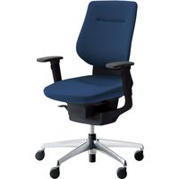 【組立設置込】コクヨ イング クッション バーチカル 可動肘 アルミ脚 ポリキャスター BK×ネイビー 1脚（直送品）