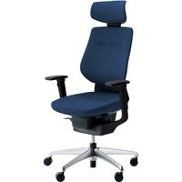 【組立設置込】コクヨ イング クッション ヘッドレスト 可動肘 アルミ脚 ポリキャスター BK×ネイビー 1脚（直送品）